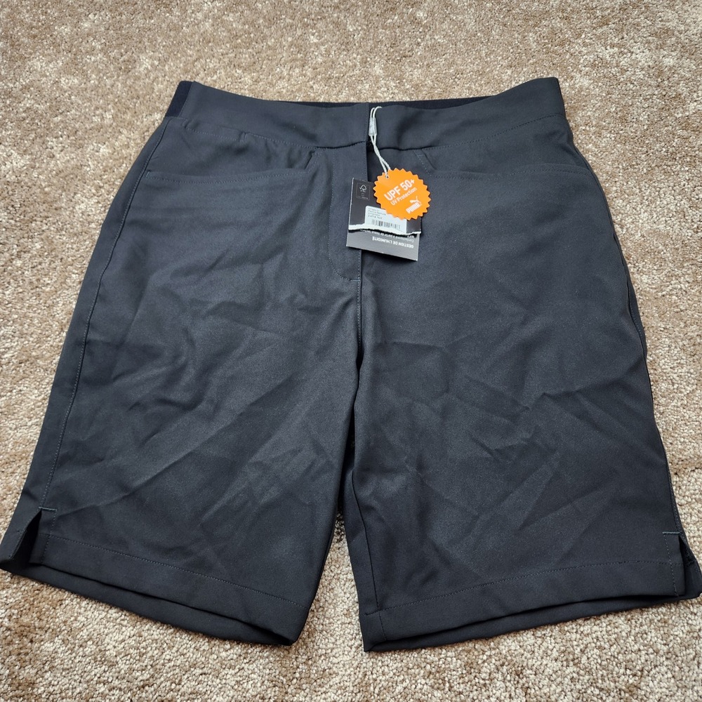 Puma Pounce Bermuda Shorts Mens XS Black Moisture Wicking UPF 50 Golf 577944-01